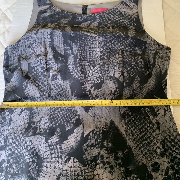 Richards 100% silk maxi party prom dress black & gray snake animal print US 12 - Picture 14 of 16